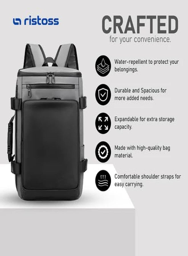 ristoss Mustang backpack Polyurethane Zipper Closure Type with 35 Liter Capacity Bag_1051_Grey - Image 3