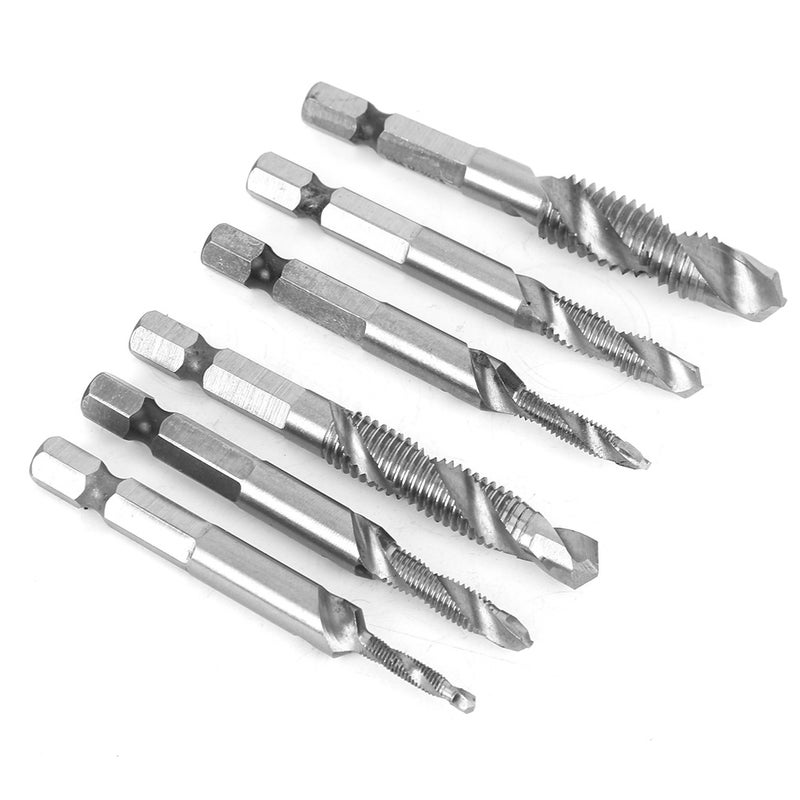 6PCs Hex Shank Screw Tap Drilling Tapping Tools Metric Industrial Accessory for Screw Machine6PC Metric 4341 Composite Tap - Image 3