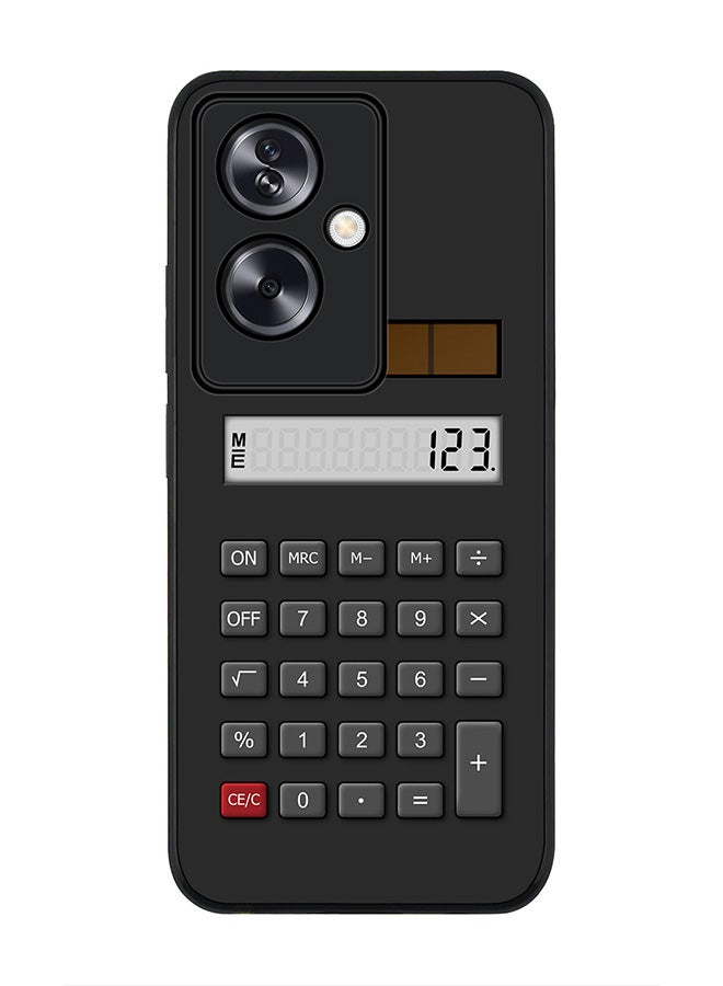 Stylizedd Rugged Black Edge Case for Oppo A79 5G, Slim fit Soft Case Flexible Rubber Edges Anti Drop TPU Gel Thin Cover - Calc (Black) - Image 1