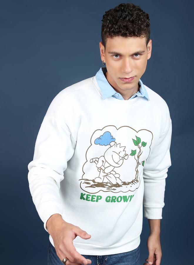 HIGHLANDER Front Graphic Print Relaxed Fit Sweatshirt - Image 1