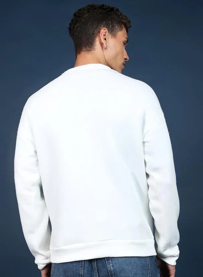 HIGHLANDER Front Graphic Print Relaxed Fit Sweatshirt by Styli
