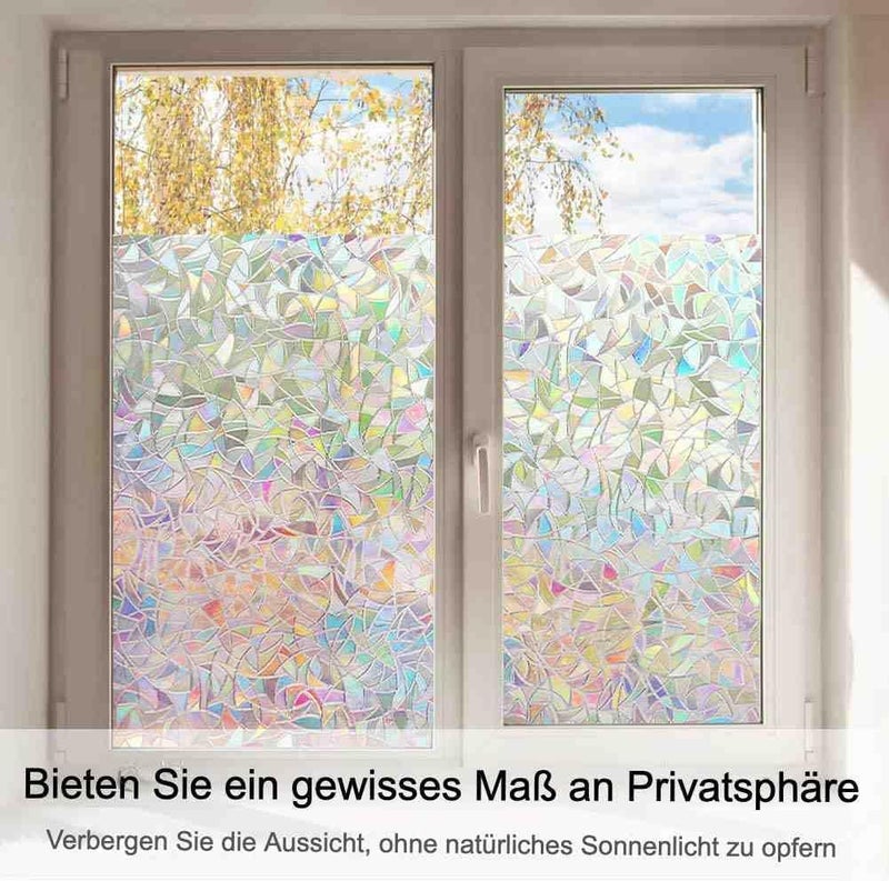 Volcanics Privacy Window Film Decorative Window Cling Glass Film Reflective 3D Window Film 90 x 200CM Non-Adhesive Window Stickers Static Cling Window Covering - Image 3