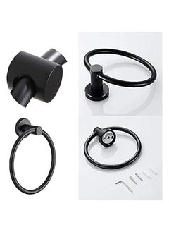 Stainless Steel Black Towel Ring for Bathroom, Kitchen Hand Towel Holder Ring Hanger Circle Round Towel Rack Wall Mount Matt Black - pzsku/ZBB9A1A003C623996873FZ/45/_/1725753877/81a72455-91ed-419e-96da-3aada4c20cc1