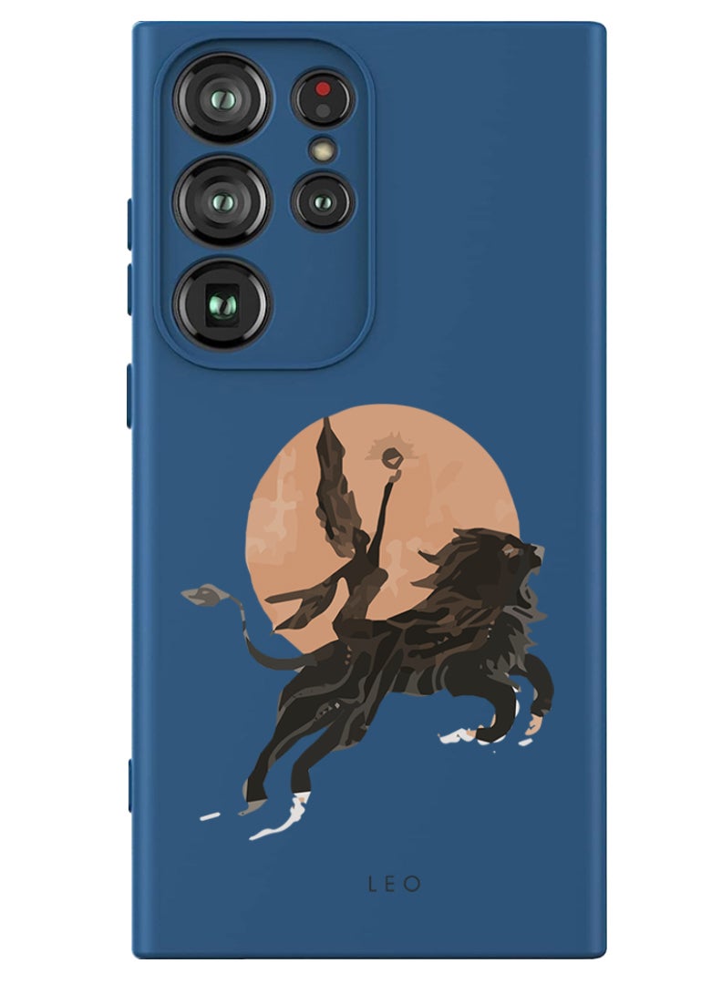 Theodor Protective Slim Fit Case Liquid Silicone Cover with Full Body Protection Anti-Scratch Shockproof Case For Samsung Galaxy S24 Ultra (Blue) - Leo-01 - Image 1