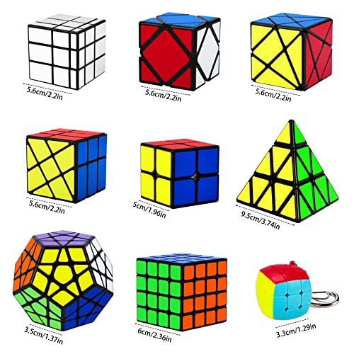 Coolzon Speed Cube Set, Puzzle Cube,9 Pack Magic Cubes Pyraminx Pyramid + 2x2 + 3x3 + 4x4 + Megaminx + Mirror + Mini 3x3 + Skewb + Fenghuolun Puzzle Cube Toy for Kids & Adults - Image 3
