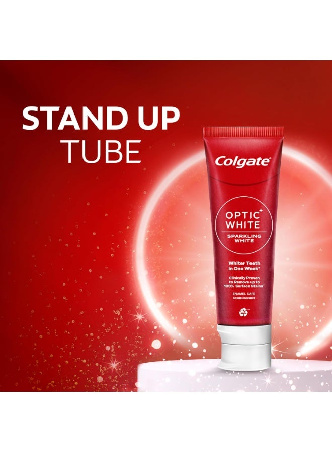 كولجيت معجون أسنان كولجيت أوبتيك وايت سباركلينج وايت، 75 مل، أسنان أكثر بياضًا في أسبوع واحد، بنكهة النعناع الفوارة - Image 3