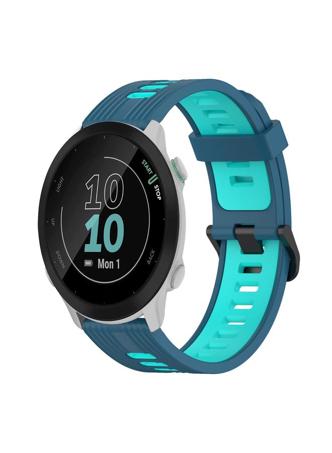 erorex Replacement Band For Garmin Forerunner 55 20mm Vertical Pattern Two-Color Silicone Watch Band - Image 1