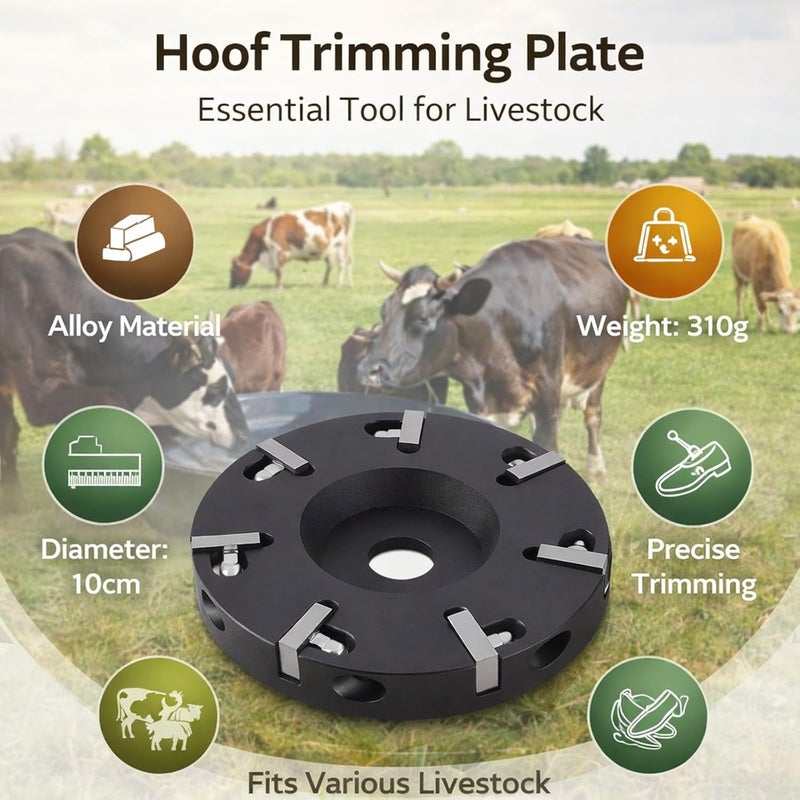 Hoof Trimming Disc, Alloy Livestock Cutter for Cattle Sheep Horses, 10cm Diameter - Durable Alloy Material, Easy Operation, Livestock Hoof Repair - Image 3
