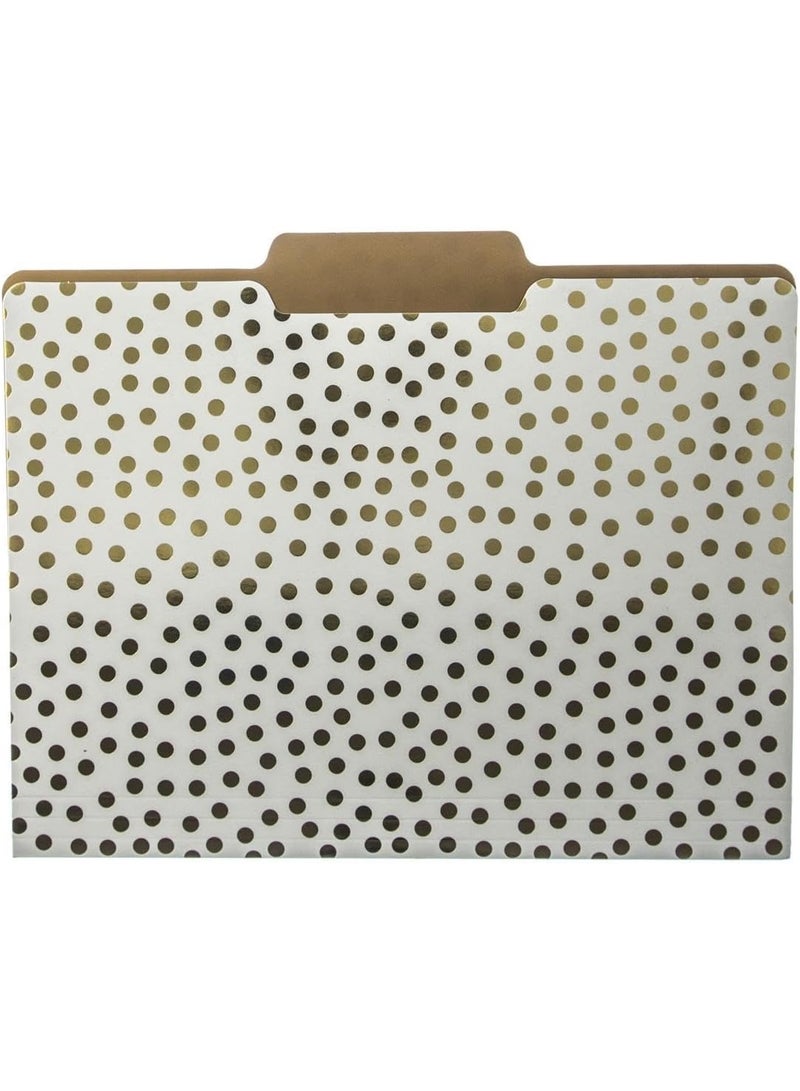 Graphique Graphique Designer Black, White, and Gold Polka Dots File Folders | Set of 9 (3 Designs) | Letter Size Organizers | Decorative Office Supplies | Durable Coated Cardstock | 1/3-Cut Tabs - Image 3