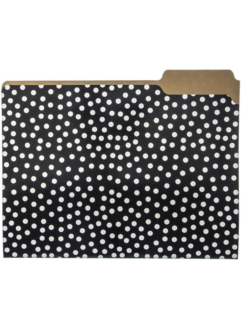 Graphique Graphique Designer Black, White, and Gold Polka Dots File Folders | Set of 9 (3 Designs) | Letter Size Organizers | Decorative Office Supplies | Durable Coated Cardstock | 1/3-Cut Tabs - Image 4