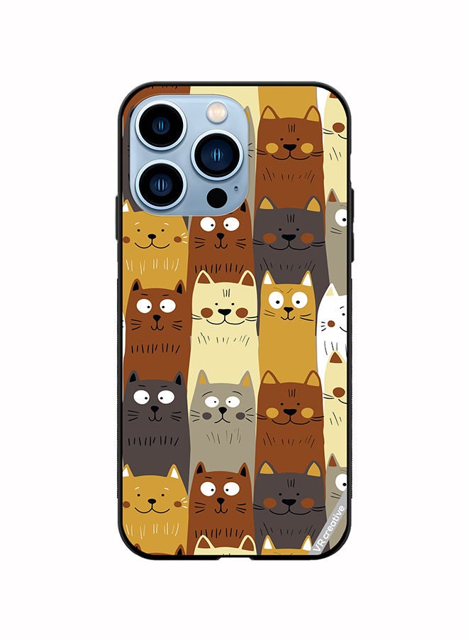 VR CREATIVE Protective Case Cover For Apple iPhone 14 Pro Max Different Scandy Cats On Color Design Multicolour - Image 1