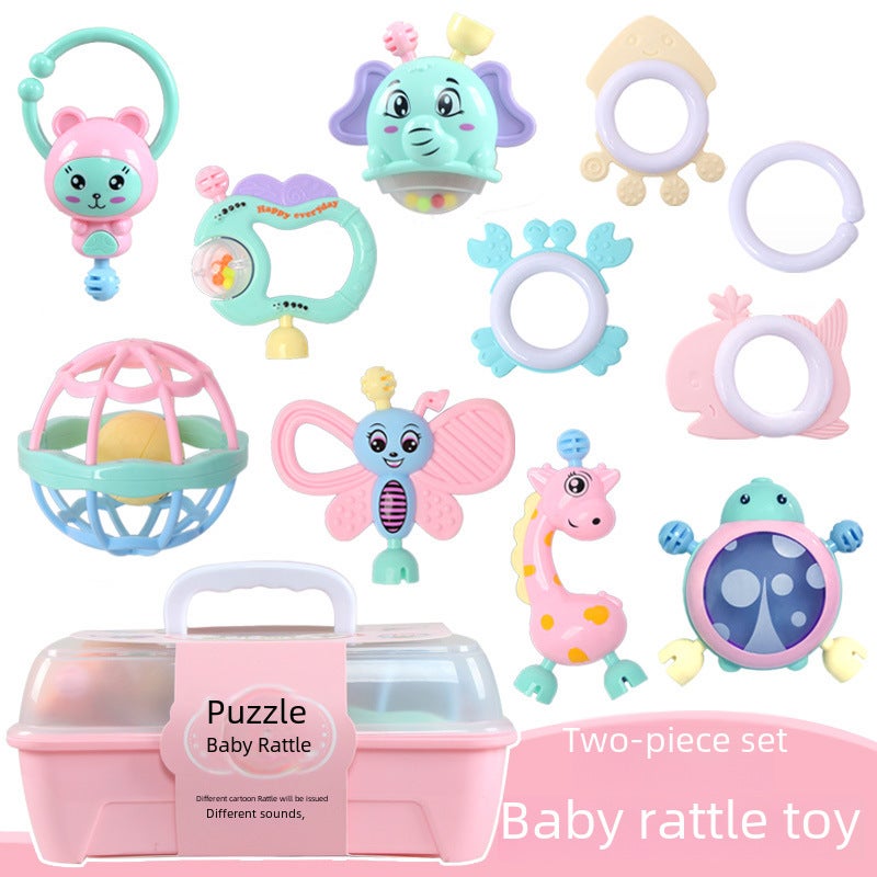 Baby rattle set baby 0-1 year old puzzle newborn tooth gum hand rattle baby toy gift box wholesale(Baby Rattle 11-piece set) - Image 4
