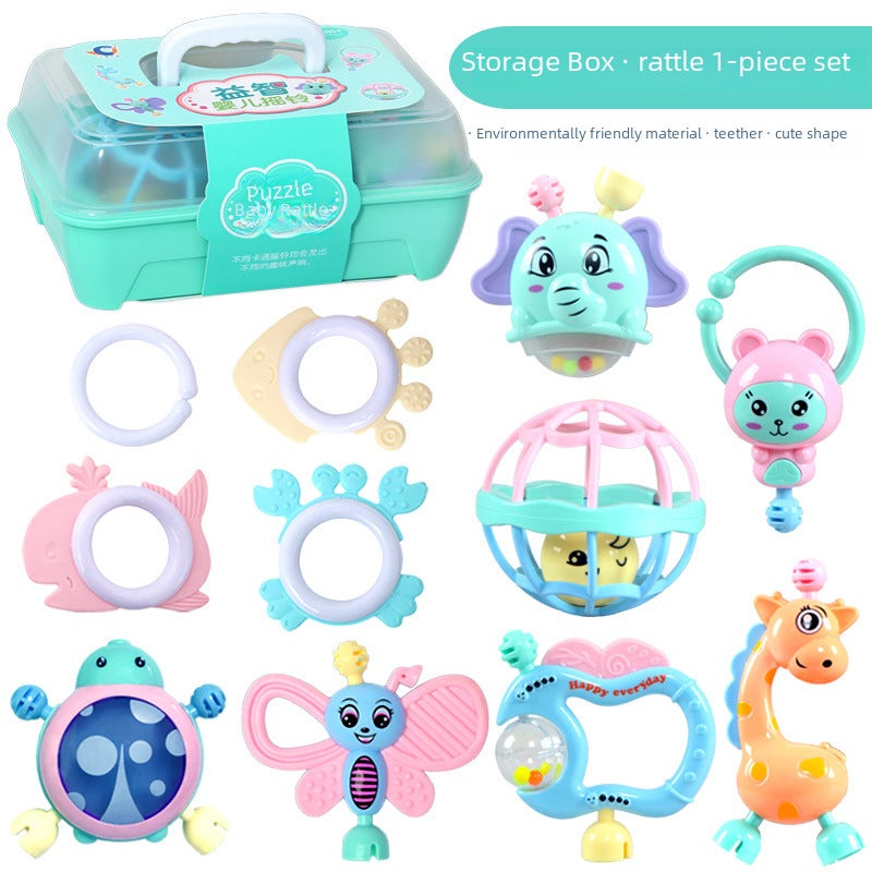 Baby rattle set baby 0-1 year old puzzle newborn tooth gum hand rattle baby toy gift box wholesale(Baby Rattle 11-piece set) - Image 2