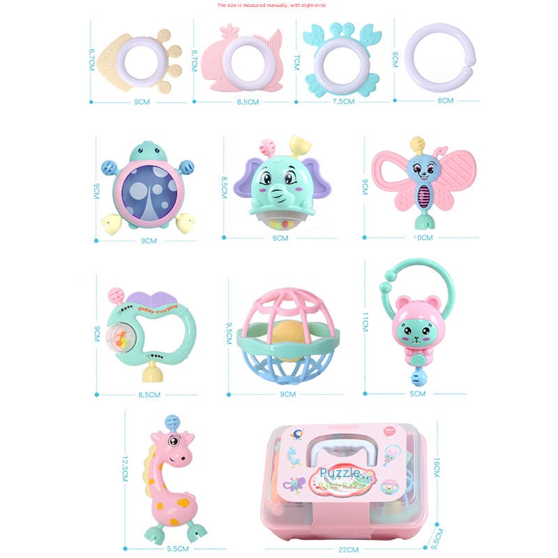 Baby rattle set baby 0-1 year old puzzle newborn tooth gum hand rattle baby toy gift box wholesale(Baby Rattle 11-piece set) - Image 5