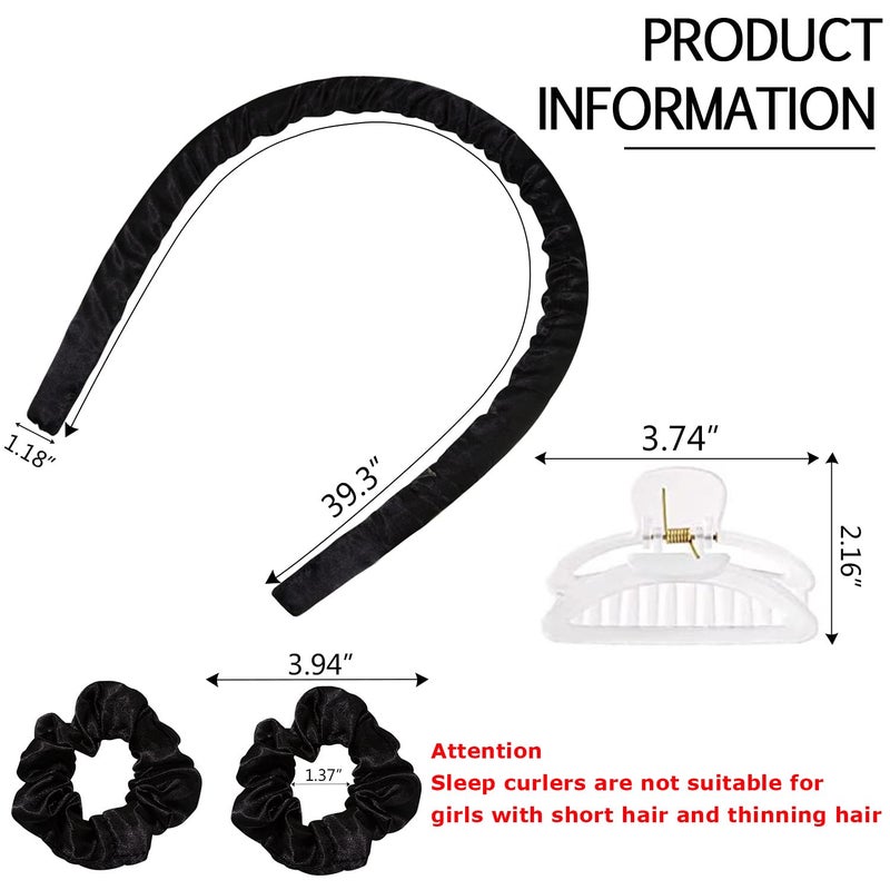CORATED No Heat Curlers, Heatless Curls for Long Hair, Heatless Curling Rod Headband You Can Sleep In, Silk DIY Hair Styling Tools Kit - Image 2