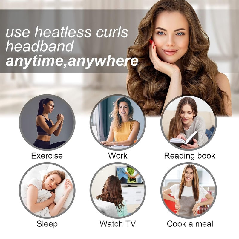 CORATED No Heat Curlers, Heatless Curls for Long Hair, Heatless Curling Rod Headband You Can Sleep In, Silk DIY Hair Styling Tools Kit - Image 5