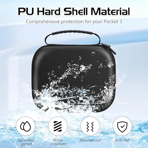 Careflection Carrying Case for DJI Osmo Pocket 3, Portable PU Storage Protective Bag Travel Box for DJI Osmo Pocket 3 Creator Combo Accessories - Image 3