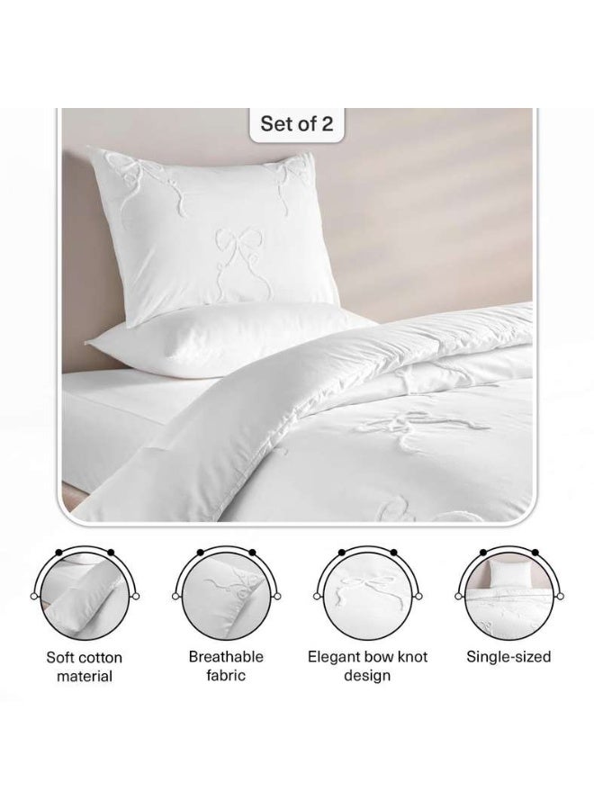 Pan Home طقم لحاف أبيض مع رباط قوس للأطفال - Image 5
