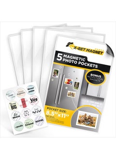 Magnetic Picture Frames Picture Magnets For Refrigerator Magnetic Picture Frame Set Magnet Photo Frames For Fridge Magnetic Photo Pocket (8.5X11 5 Pcs)