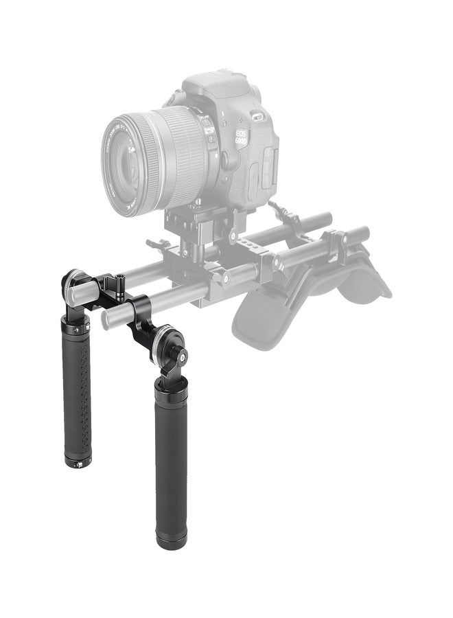 SZRIG Rosette Handgrips Rubber Handheld Handle with Dual 15mm Railblock for DLSR Camera Shoulder Mount Rig - Image 2