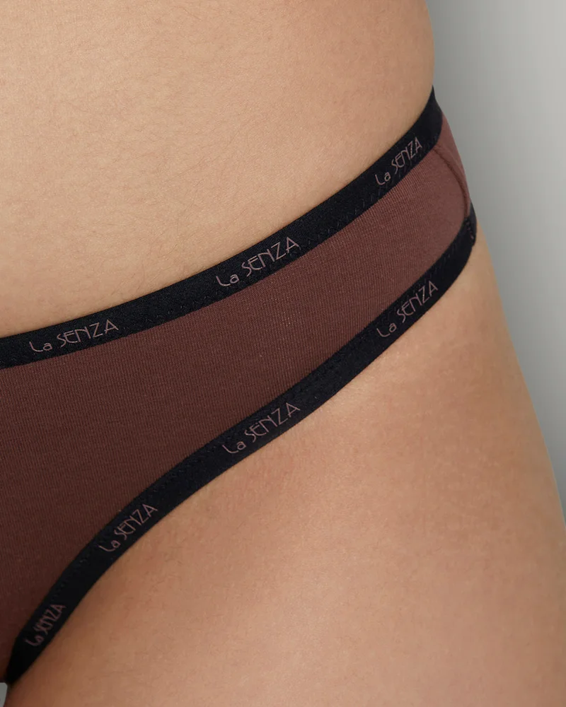 La Senza Essentials Thong Cotton Skinny Logo