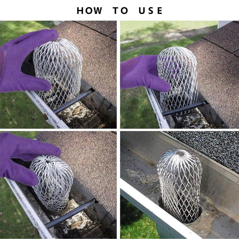 Orgrimmar 6PCS Gutter Guard Strainer Aluminum Downspout Mesh Filter Preventing Blockage Leaves Debris from Clogging Pipes(3 inch) - Image 2