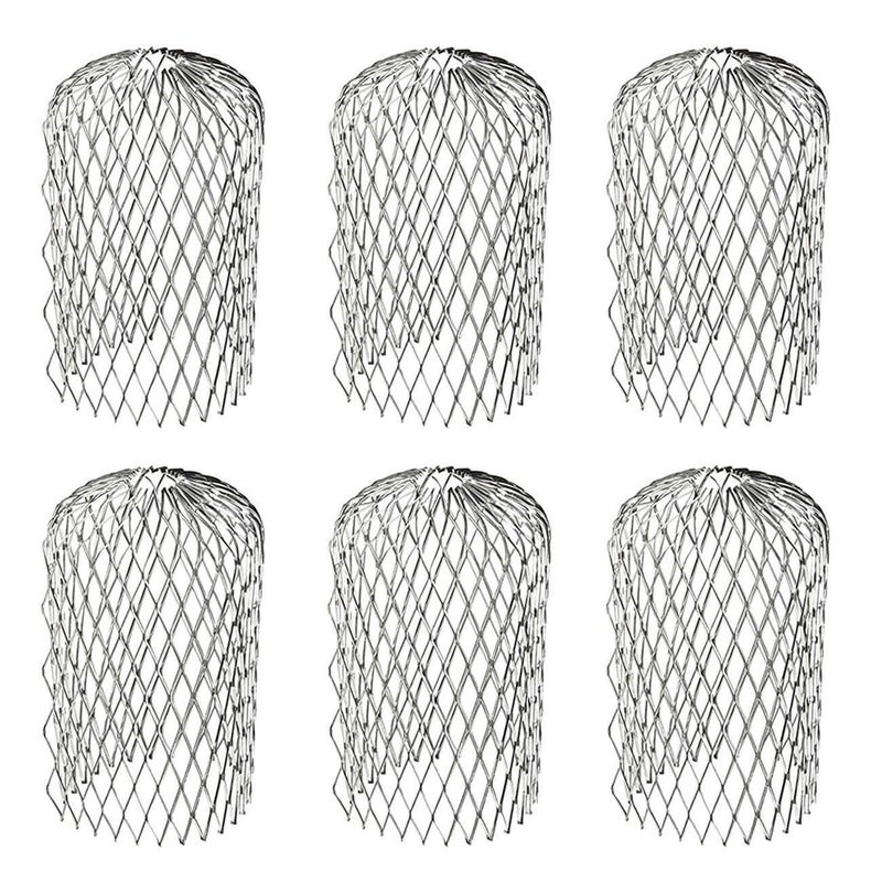 Orgrimmar 6PCS Gutter Guard Strainer Aluminum Downspout Mesh Filter Preventing Blockage Leaves Debris from Clogging Pipes(3 inch) - Image 1