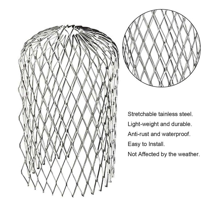 Orgrimmar 6PCS Gutter Guard Strainer Aluminum Downspout Mesh Filter Preventing Blockage Leaves Debris from Clogging Pipes(3 inch) - Image 3