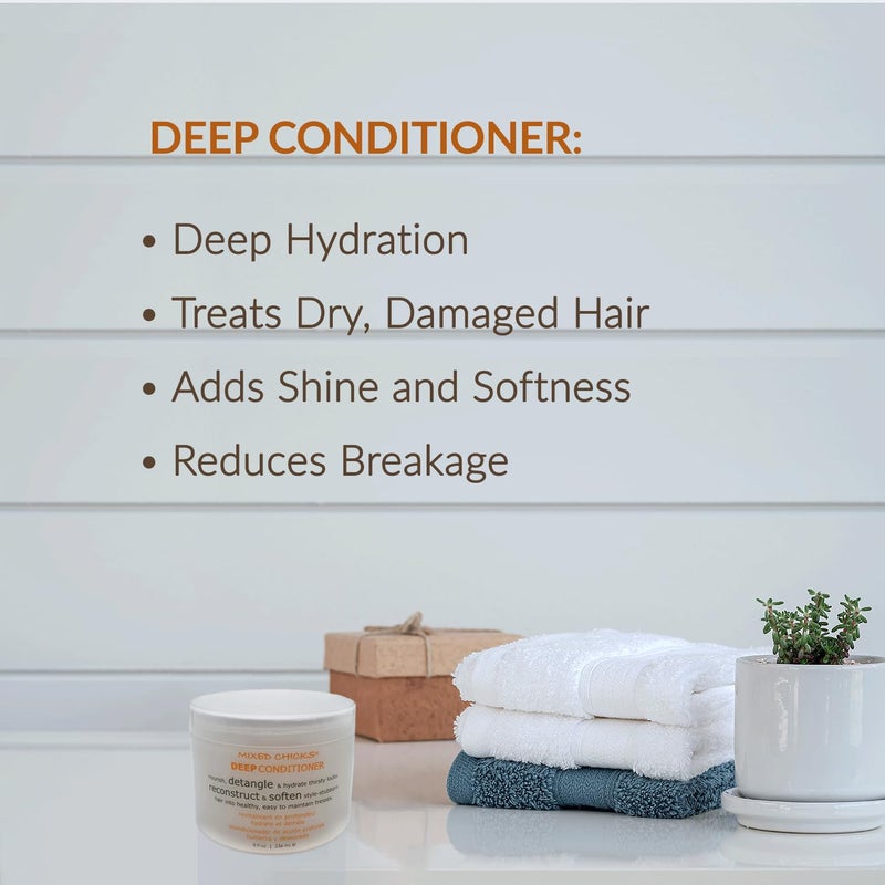 Mixed Chicks Quad Pack - Shampoo 10 fl. oz., Deep Conditioner, 8.0 fl. oz., Leave-In Conditioner, 10 fl. oz., Hair Silk, 1.7 fl. oz - Image 5