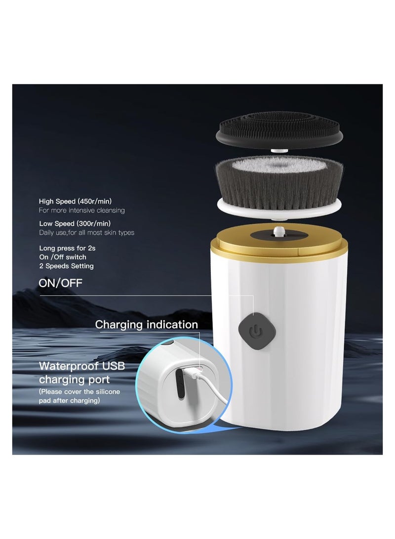 Portable Electric Facial Cleansing Brush - Waterproof Exfoliator and Massager for Deep Cleansing, Ideal for Sensitive Skin, Perfect for Travel - Unisex (1 Pack) - Image 3