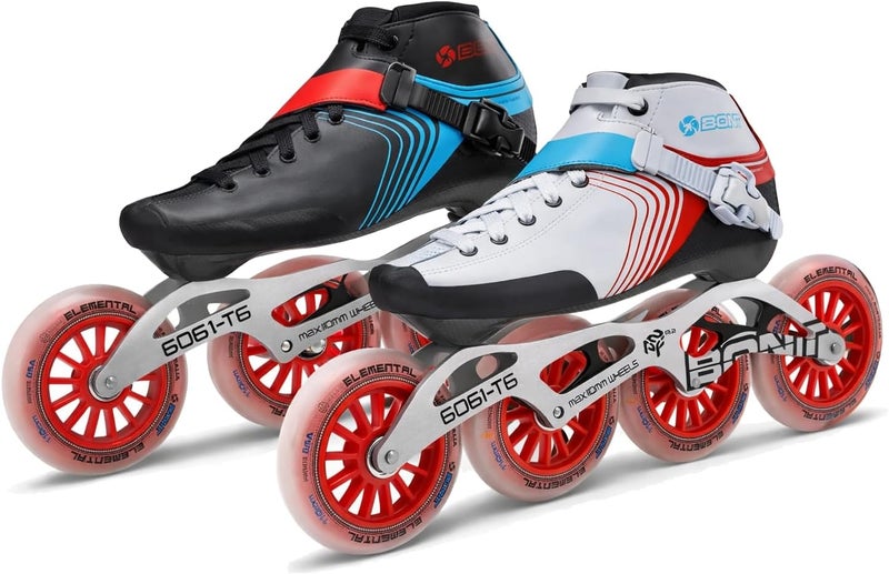 Bont GT4 Inline Speed Skates - Carbon Composite Racing Boots with 6061 T6 Aluminum Frame and Elemental 85A Wheels - Image 1