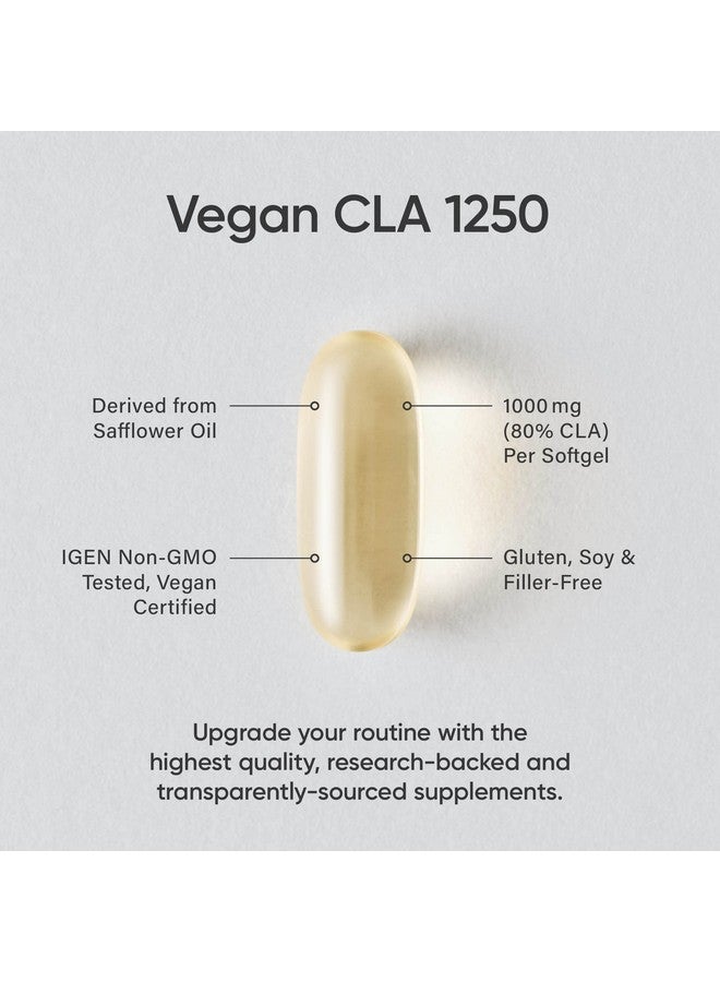 Vegan Cla 1250 90 Veggie Softgels; Nonstimulating Conjugated Linoleic Acid (Cla); Gluten Free Nongmo Verified