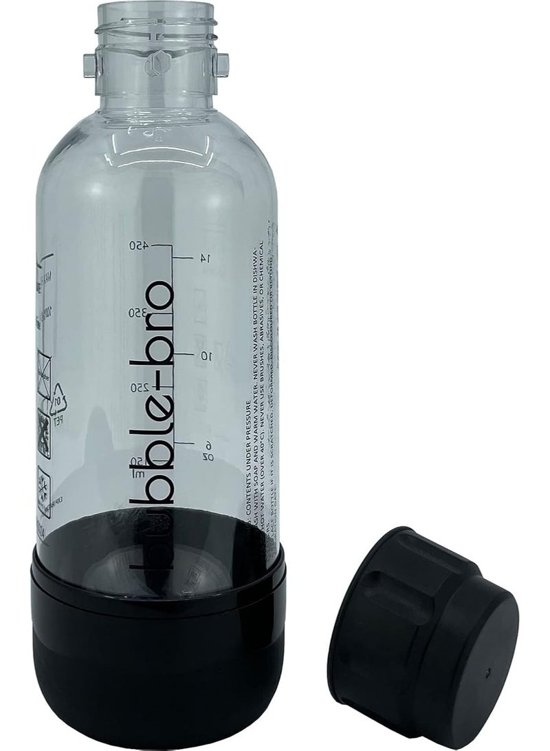 bubble-bro Versa Soda Maker Family Pack - with 2 x 60L CO2 Cylinders, 1 x additional 1L bottle & 2 x 500ml bottles - carbonate any drink (Black) - Image 4