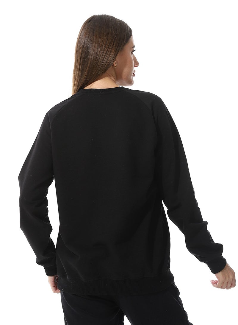 Andora Round Neck Printed Sweatshirt - Image 3