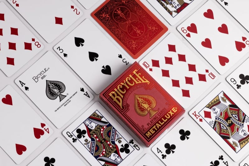 Bicycle Metalluxe Red Playing Cards - Premium Metal Foil Finish - Poker Size - Image 2