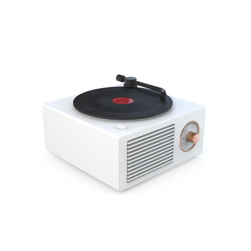 X10 vinyl record player Bluetooth stereo square private model portable retro phonograph Bluetooth speaker gift wholesale White 