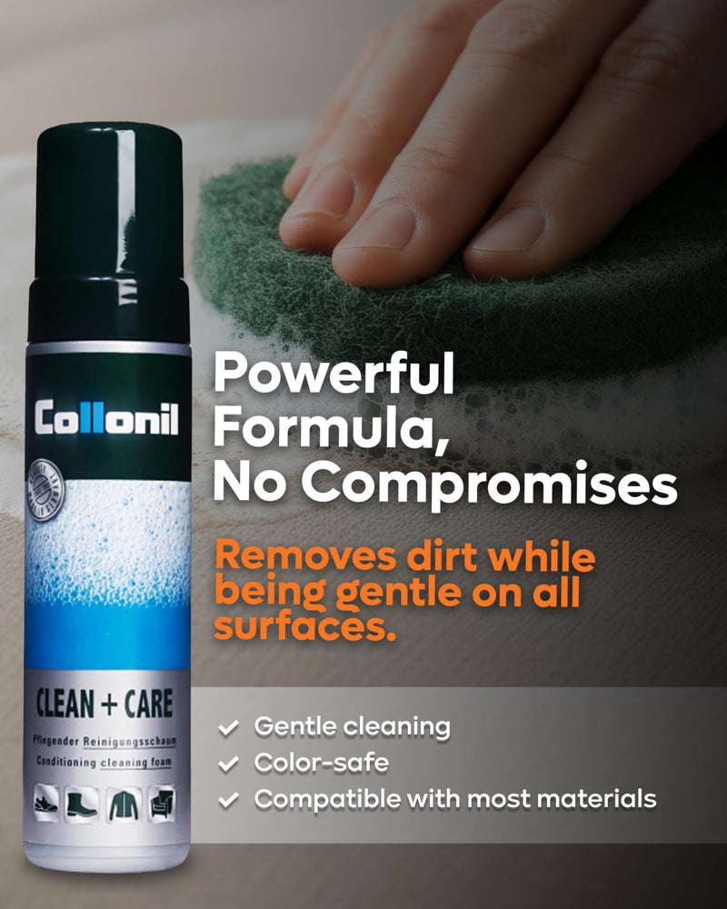 Collonil Clean &â€¯Care Shoe & Leather Cleaner XL 6.76 fl oz - Cleaning Foam â€“ Sneaker Cleaner for Leather, Suede, Textile & Synthetic Materials | Universal Use | 6.76 fl oz â€“ Made in Germany - Image 4