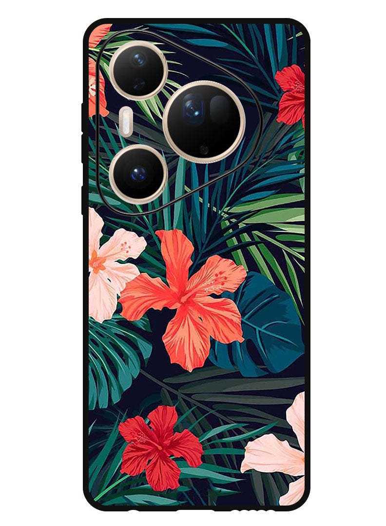 Theodor Case Compatible with Huawei Pura 80 Ultra 6.6 Inch Protection Shockproof Bumper Cover Flowers (2) - Image 1