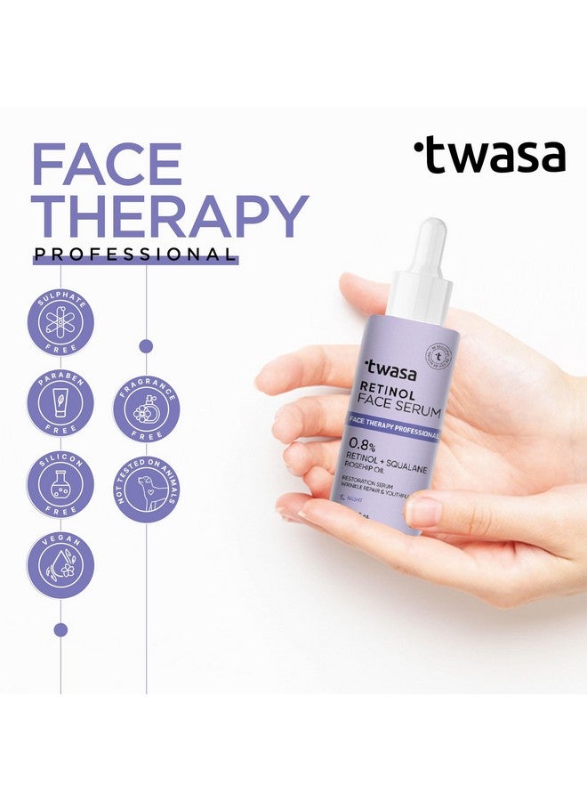 Twasa 0.8% Retinol Serum For Face Anti Aging With Bakuchiol | Retinol Night Serum For Beginners | Reduce Fine Lines & Wrinkles, Boost Collagen | Men & Women | All Skin Types (30 ml) - Image 5