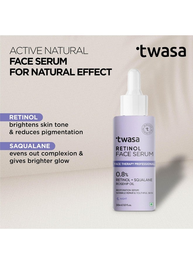 Twasa 0.8% Retinol Serum For Face Anti Aging With Bakuchiol | Retinol Night Serum For Beginners | Reduce Fine Lines & Wrinkles, Boost Collagen | Men & Women | All Skin Types (30 ml) - Image 4