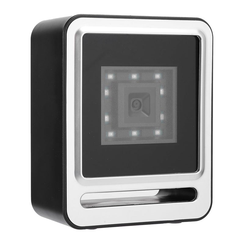 Silver Fixed Mount Barcode Scanner 2D QR Code Reader USB Interface 2200 Scans Per Second Hands Free for Retail Office - Image 2
