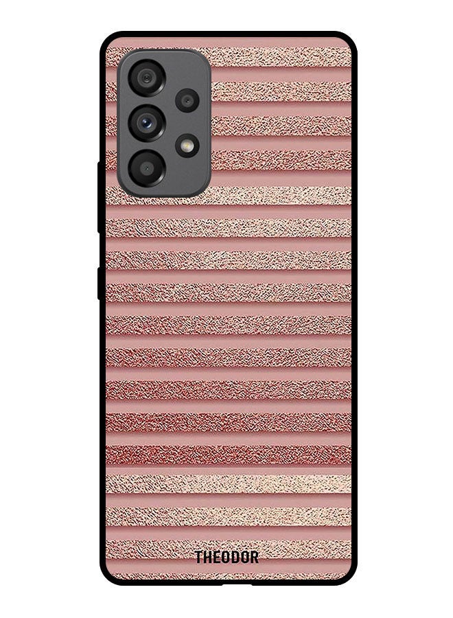 Theodor Protective Case Cover For Samsung Galaxy A53 5G   Pink Glitter Strips - Image 1