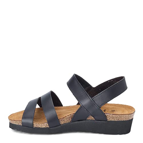NAOT Kayla Women's Sandals – 3-Strap Support with Backstrap, Cork-Latex Footbed, Arch Support – Comfortable for All-Day Walking Black Matte Leather 9-9.5 N-M US - Image 4