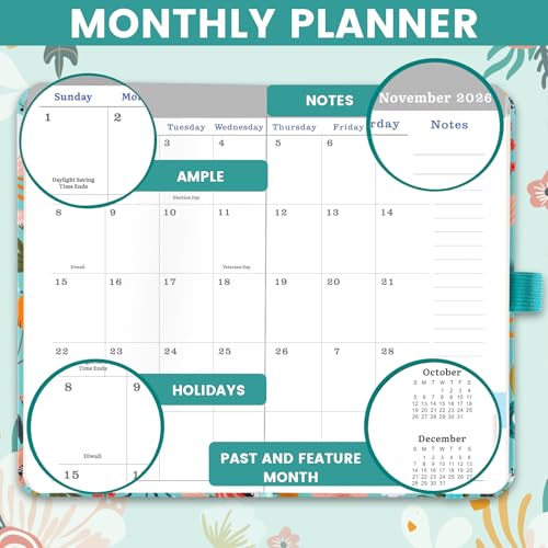 Coboll 2026 Pocket Planner/Calendar - Weekly & Monthly Planner 2026, JAN 2026 - DEC 2026, 6.3" x 3.8", with Pen Holder, Inner Pocket - Image 2