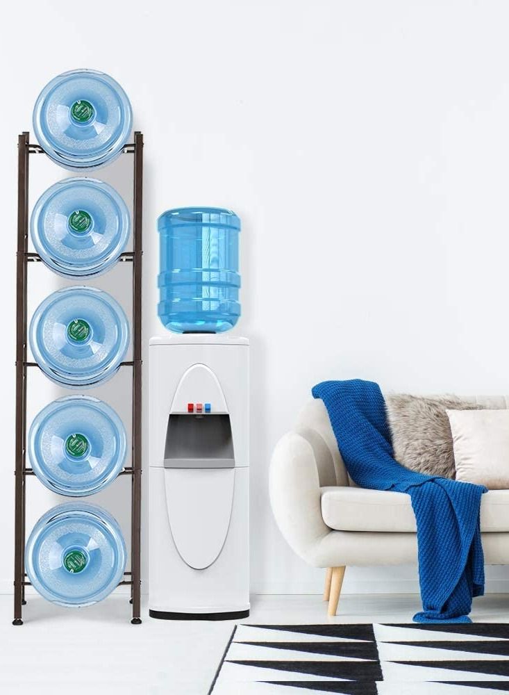 DubaiGallery حامل زجاجات المياه 5 طبقات لتخزين المياه لـ 5 زجاجات، حامل زجاجات مياه ثقيل قابل للفك - Image 4