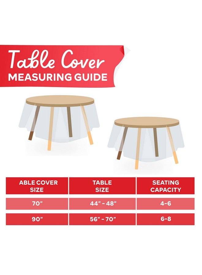 XFasten Round Plastic Table Cloth Cover 90 Inches 0.3mm Thick Waterproof Clear Plastic Tablecloth Protector, Non-Yellowing Plastic Table Cloths for Round Tables and Dining Room - Image 2