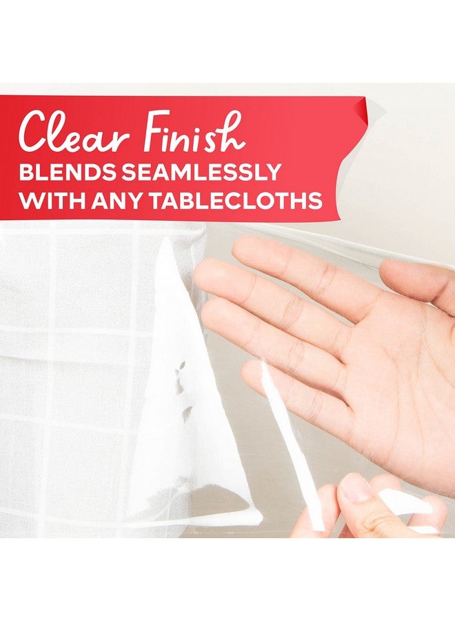 XFasten Round Plastic Table Cloth Cover 90 Inches 0.3mm Thick Waterproof Clear Plastic Tablecloth Protector, Non-Yellowing Plastic Table Cloths for Round Tables and Dining Room - Image 5