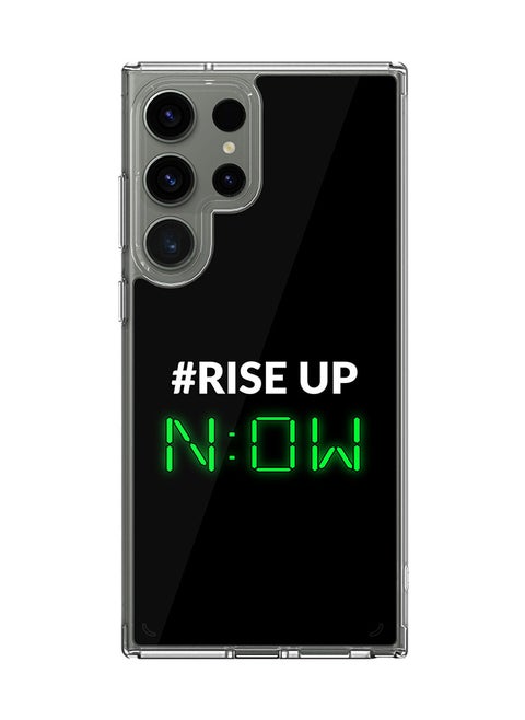 Classic Clear Case for Samsung Galaxy S24 Ultra , Hybrid Soft Case Flexible Edges Anti Drop TPU PC Gel Thin Transparent Cover - Rise Up