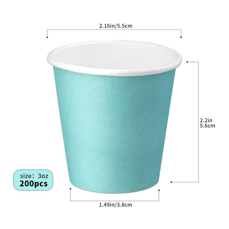 Huaiid Huaiid 200 Pack 3 oz Paper Cups Disposable Mouthwash Cups Bathroom Cups Espresso Cups Small Paper Cups for Snack Perfect for Home Condos Rvs Campers (Blue) - Image 2