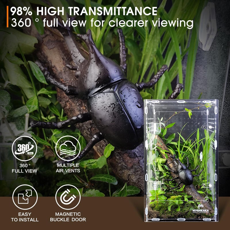 MYGIIKAKA Acrylic Jumping Spider Enclosure - Insect Terrarium for Spiders, Mantises, Tarantulas & Frogs - Image 4